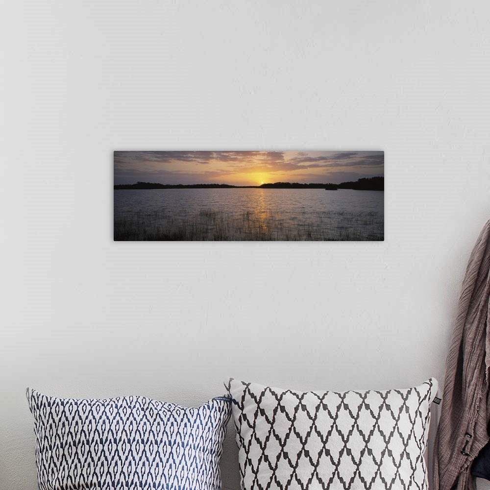 A bohemian room featuring Sunrise over a pond, Nine Mile Pond, Everglades National Park, Florida