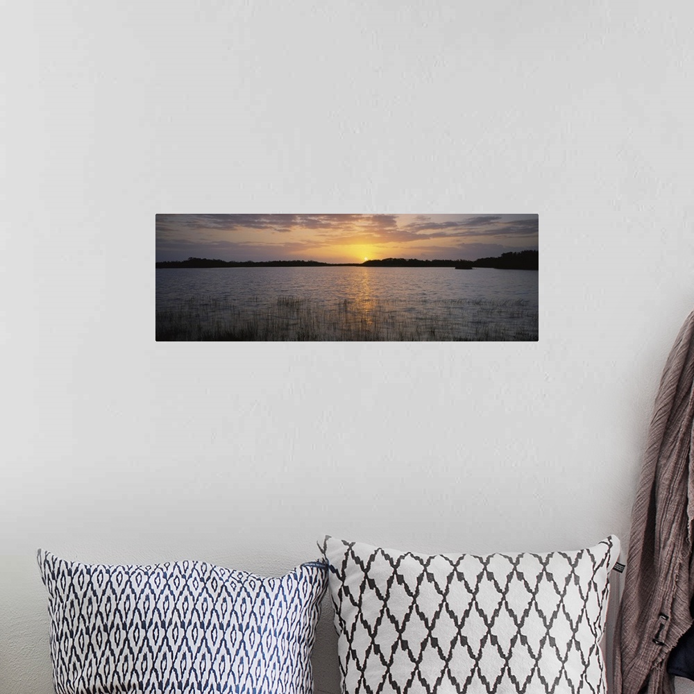 A bohemian room featuring Sunrise over a pond, Nine Mile Pond, Everglades National Park, Florida