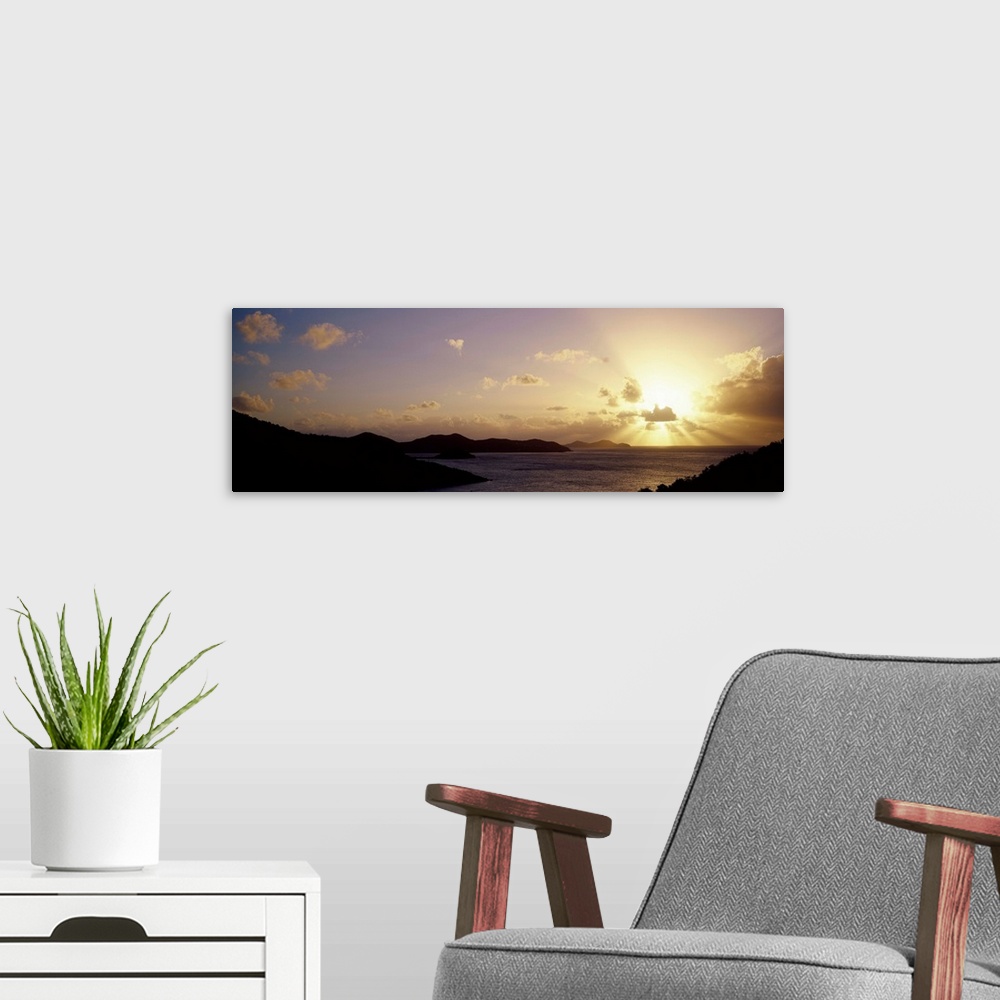 A modern room featuring Sunrise Over Coral Bay East End St. John US Virgin Islands
