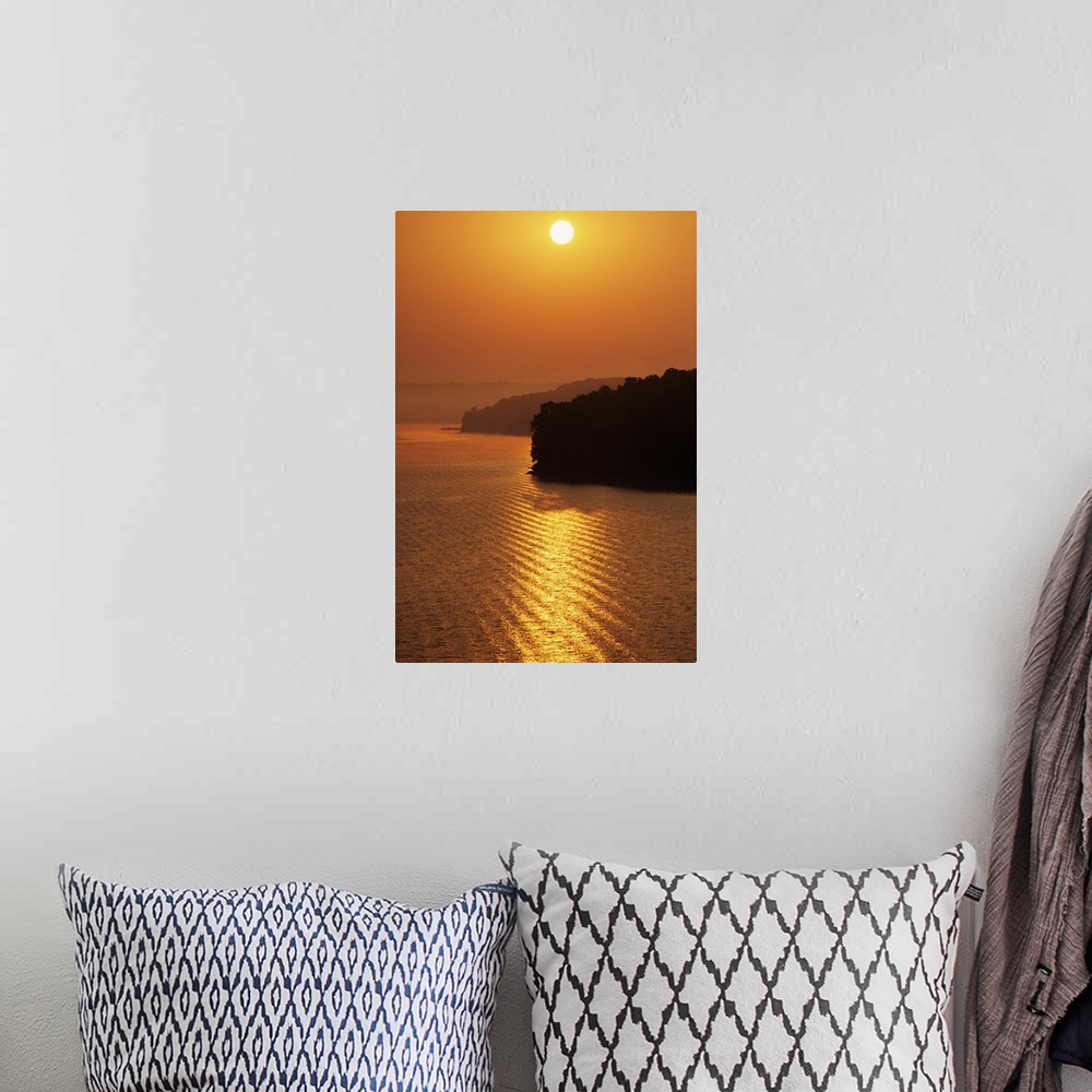 A bohemian room featuring Sunrise Over Lake Tenkiller