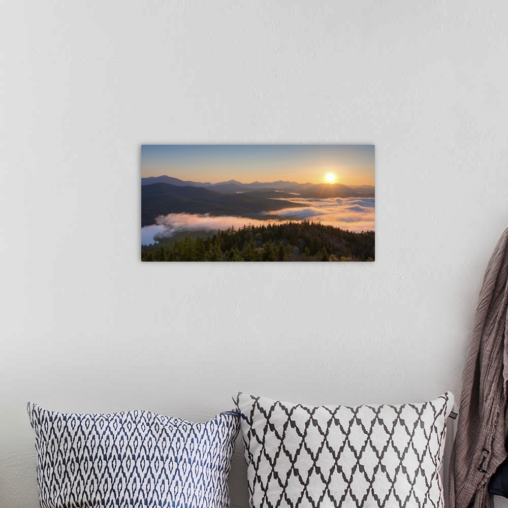A bohemian room featuring Sunrise over the Adirondack High Peaks, Adirondack Park, New York State