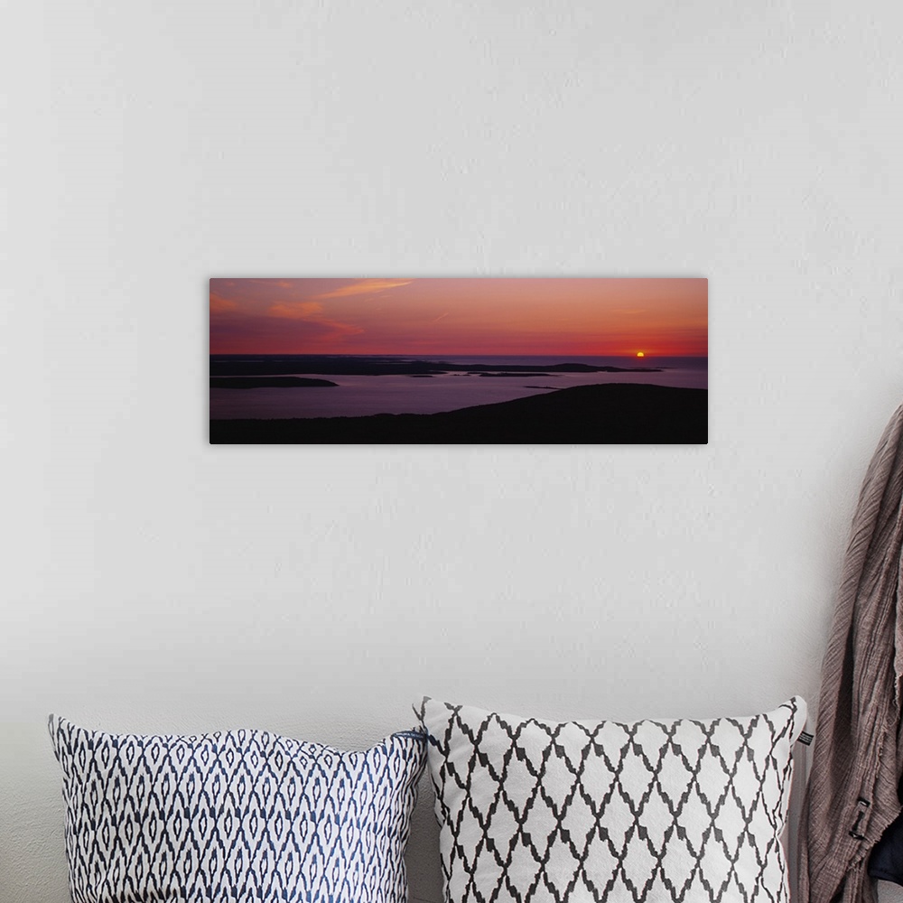 A bohemian room featuring Sunrise over the sea, Porcupine Islands, Acadia National Park, Maine, England