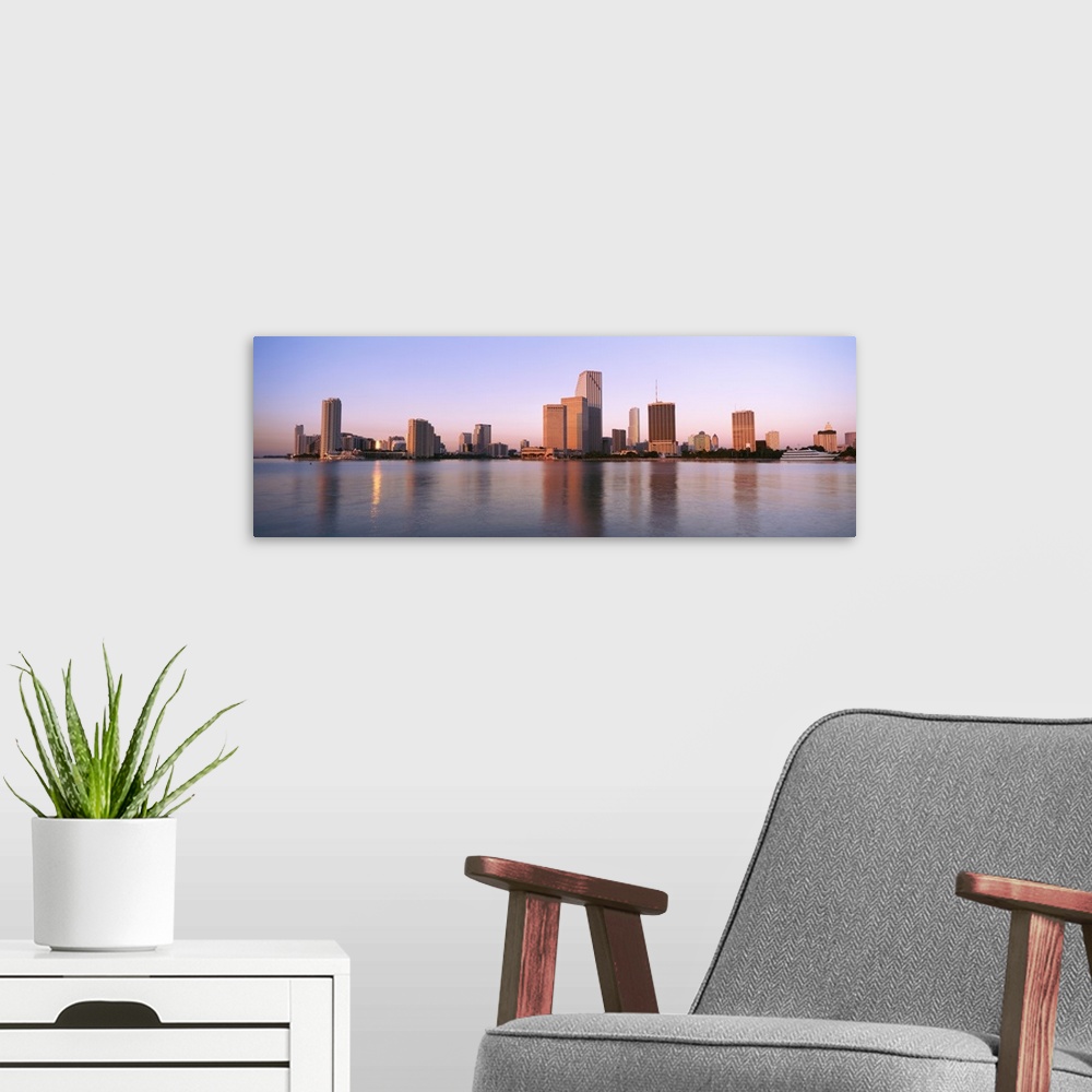 A modern room featuring Sunrise Skyline Miami FL