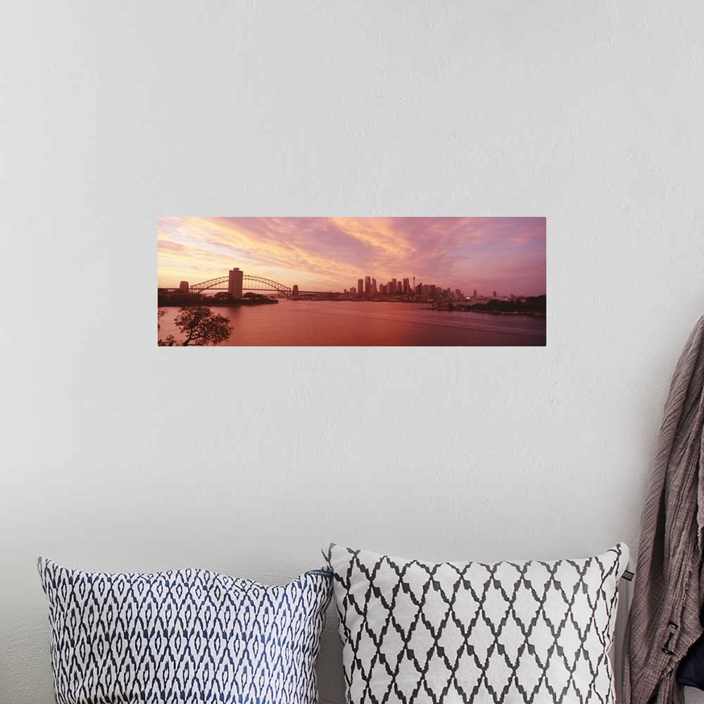 A bohemian room featuring Sunrise Skyline Sydney Australia