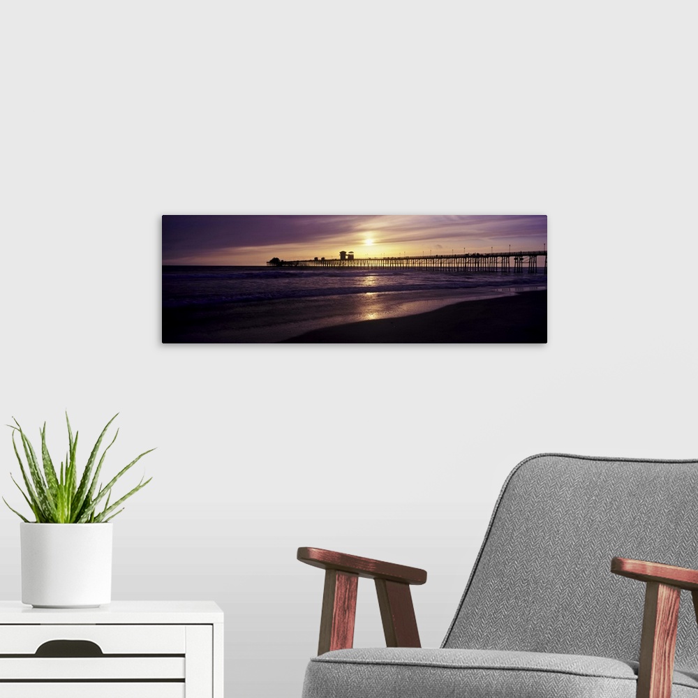 A modern room featuring Sunset at Oceanside Pier, Oceanside, California