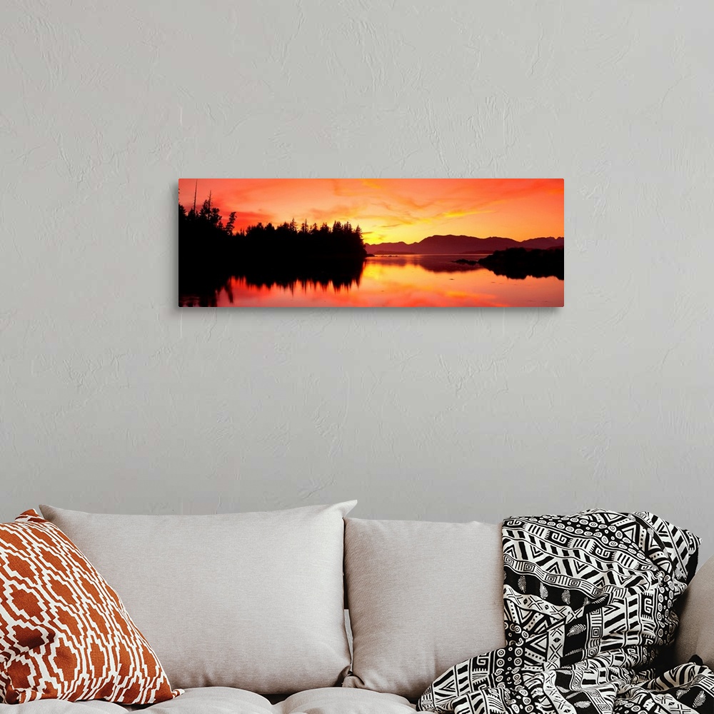 A bohemian room featuring Sunset Broken Islands Pacific Rim National Park BC Canada