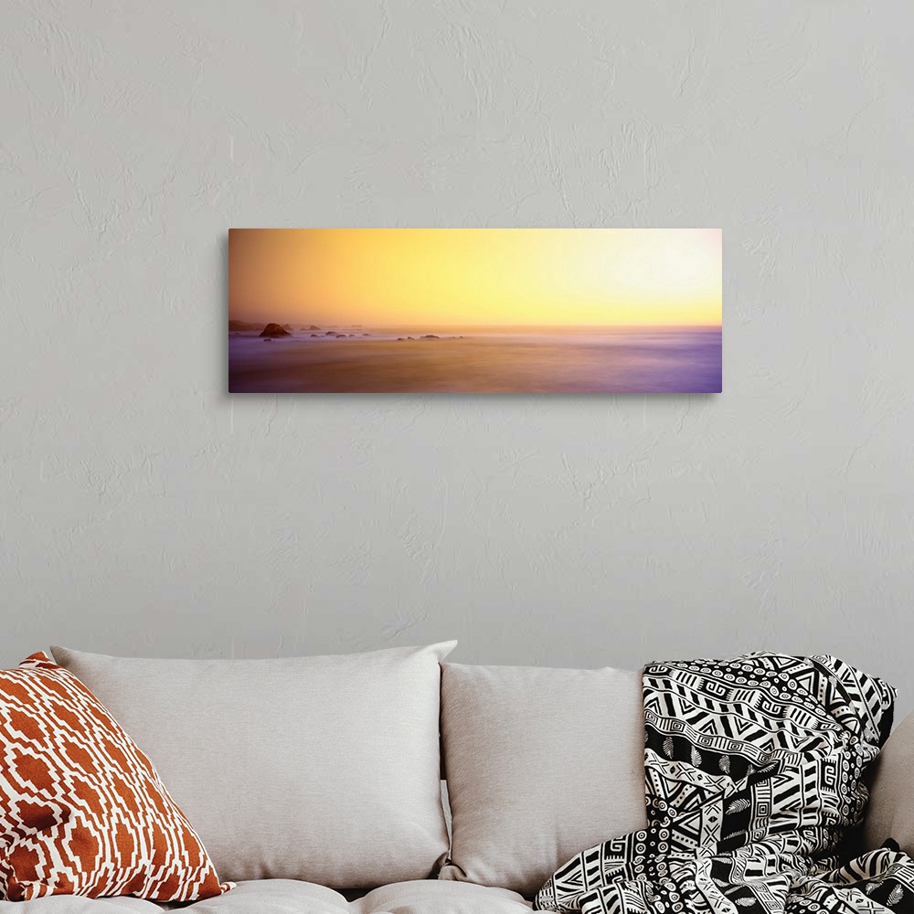 A bohemian room featuring Sunset Coastline Mendocino County CA