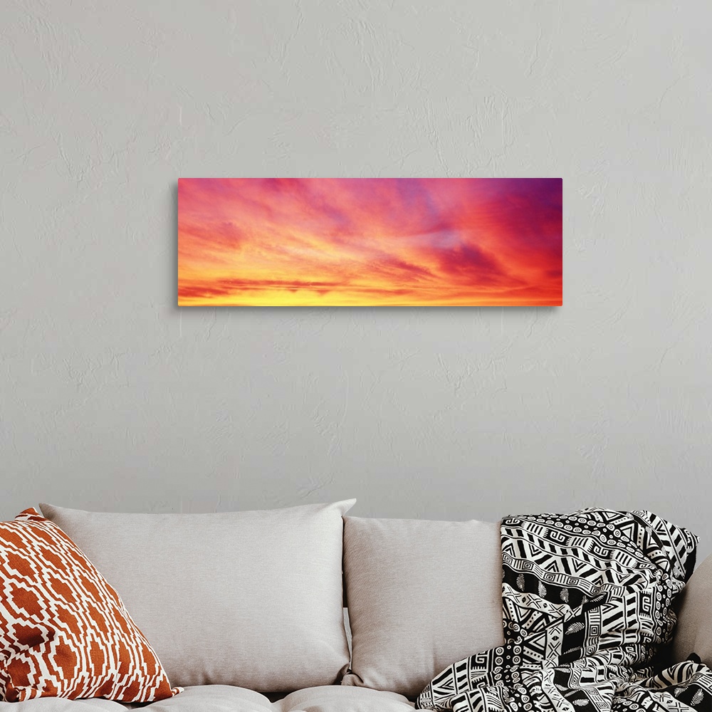 A bohemian room featuring Sunset Colorful Clouds