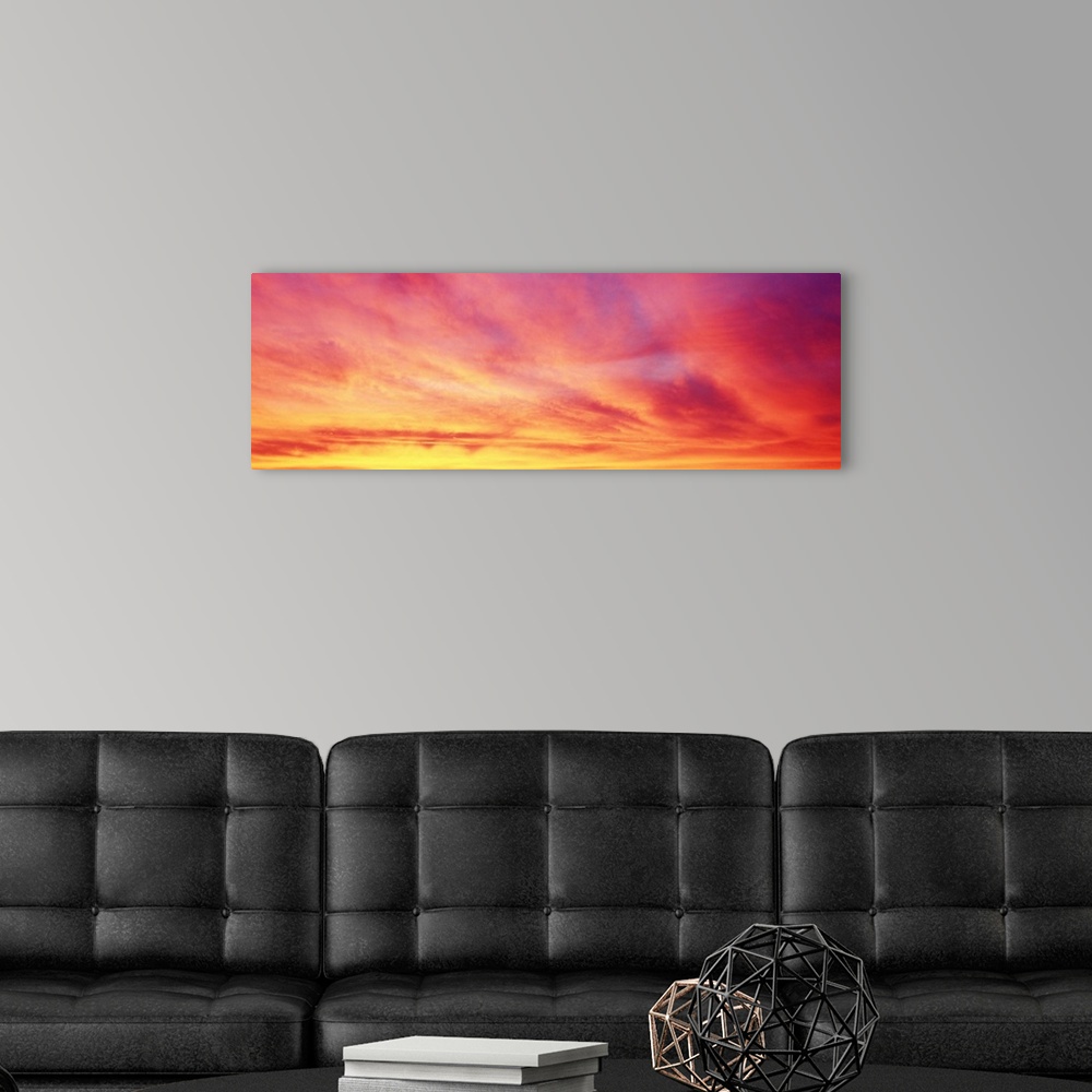 A modern room featuring Sunset Colorful Clouds