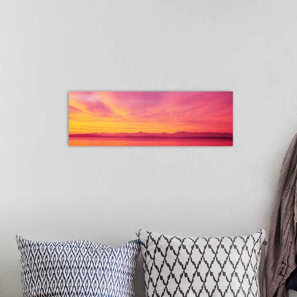 A bohemian room featuring Sunset Colorful Clouds WA