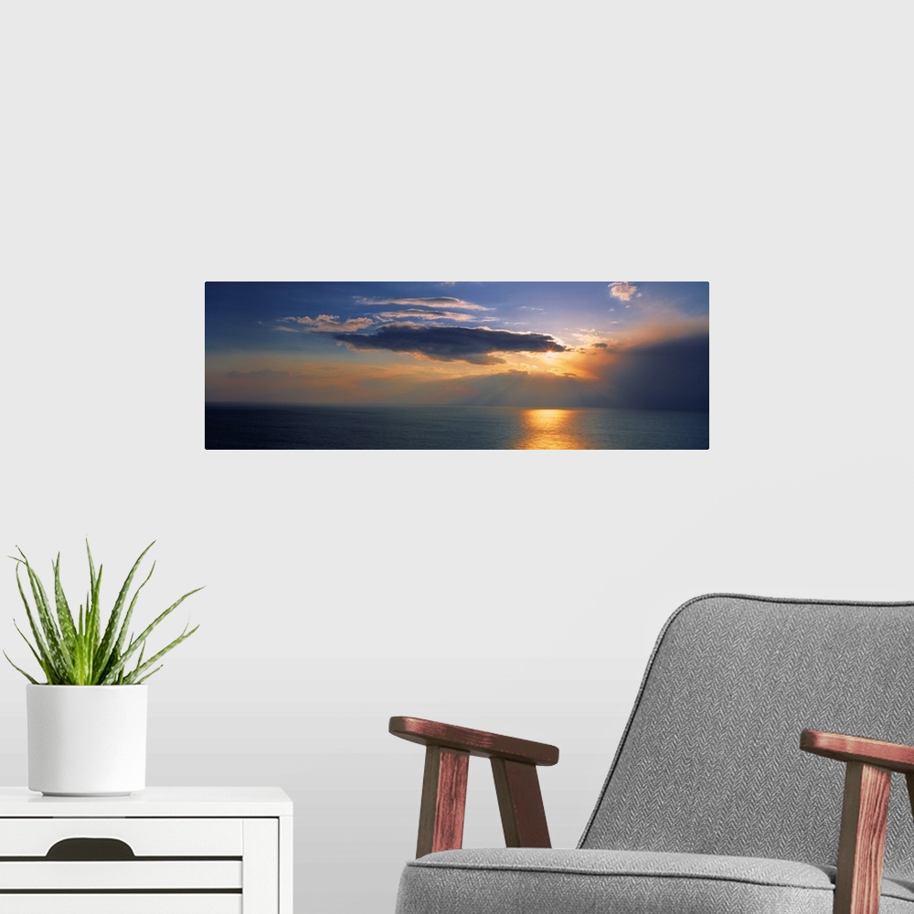 A modern room featuring Sunset English Channel England
