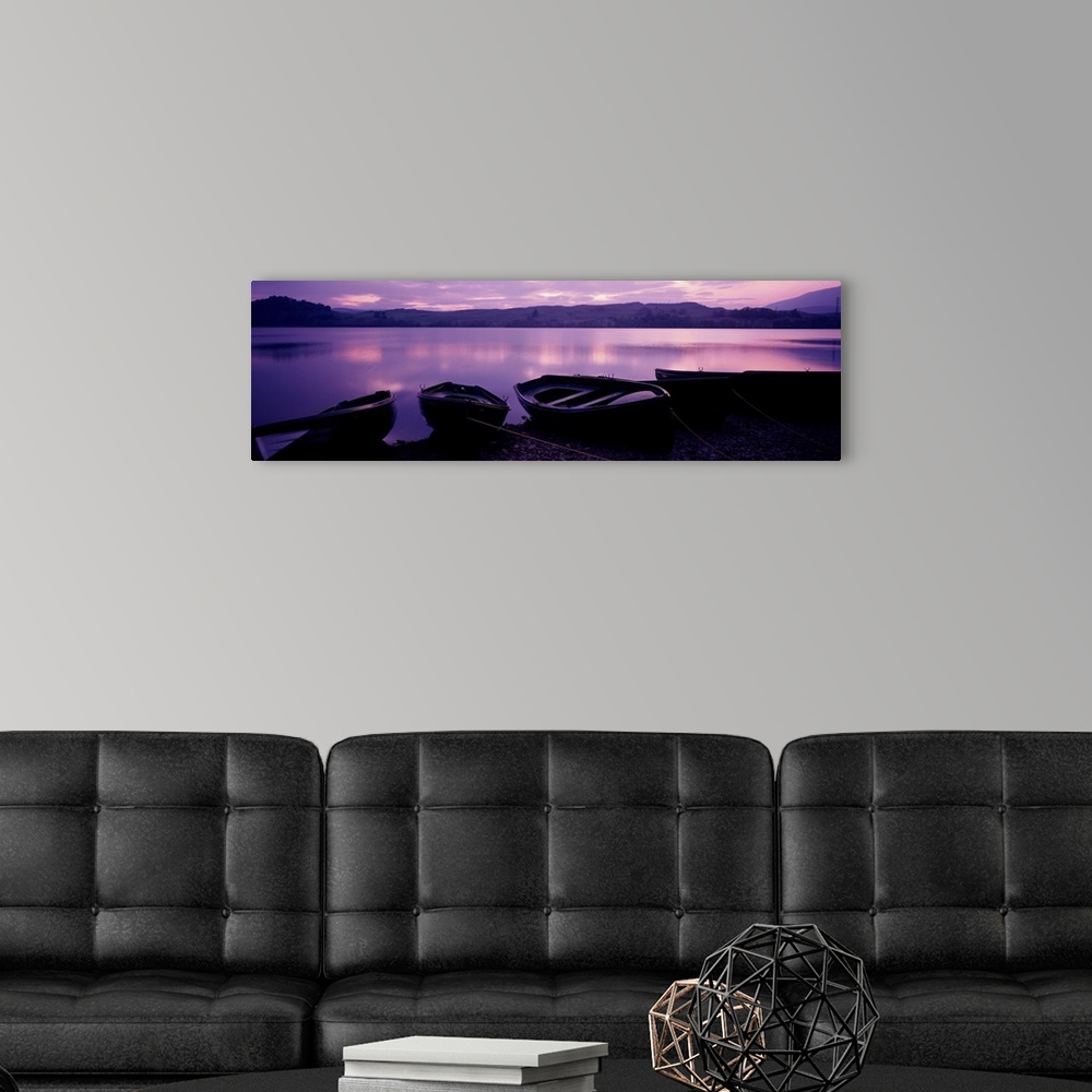 A modern room featuring Sunset Fishing Boats Loch Awe Scotland