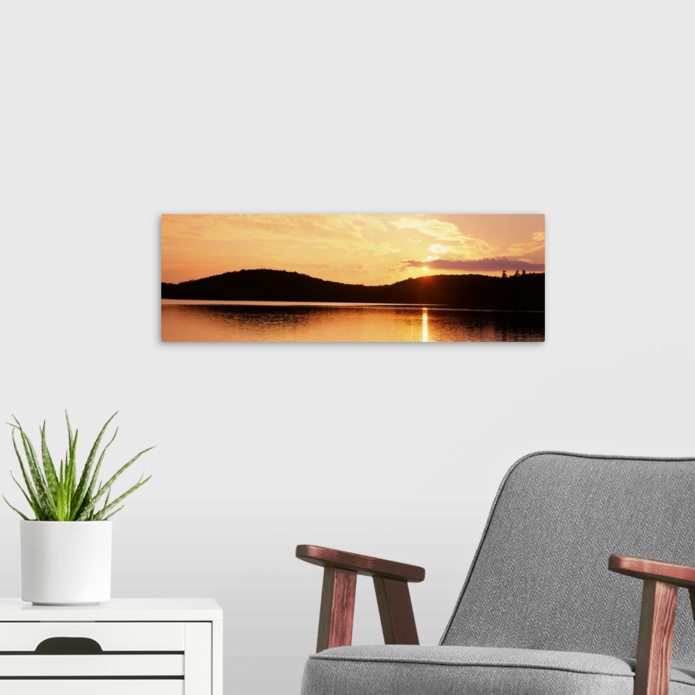 A modern room featuring Sunset Lake Colby Saranac Lake NY