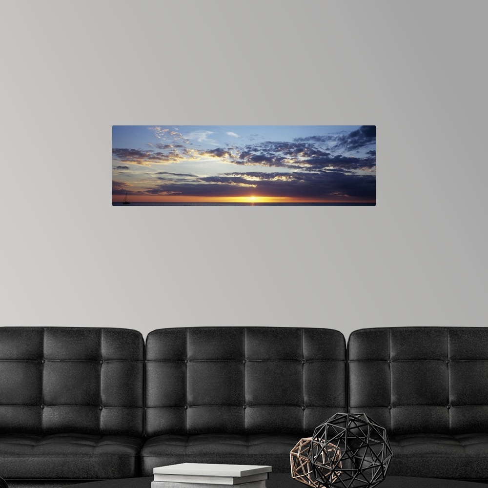 A modern room featuring Sunset over an ocean, Gulf of Mexico, Venice, Florida