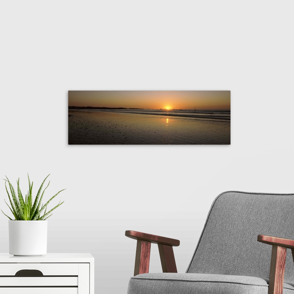 A modern room featuring Sunset over the Atlantic ocean, Paternoster, Western Cape Province, South Africa