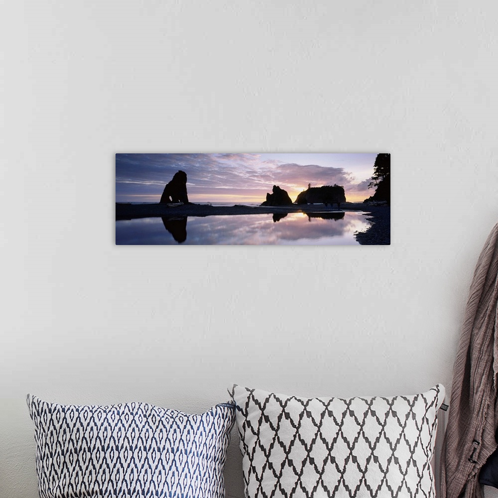 A bohemian room featuring Sunset over the beach, Rialto Beach, Olympic National Park, Washington State