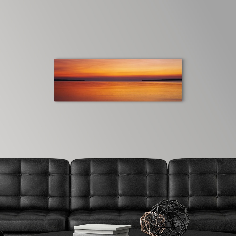 A modern room featuring Sunset over the lake, Lake Superior, Apostle Islands, Wisconsin