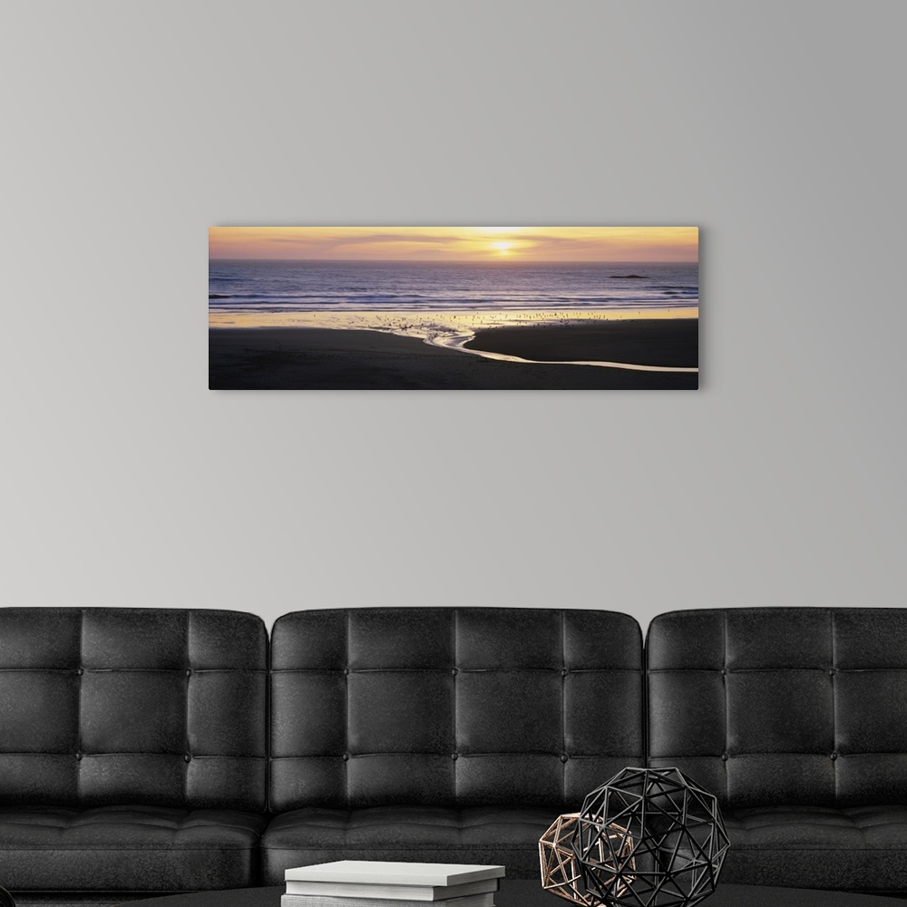 A modern room featuring Sunset over the ocean, Pistol River State Park, Oregon