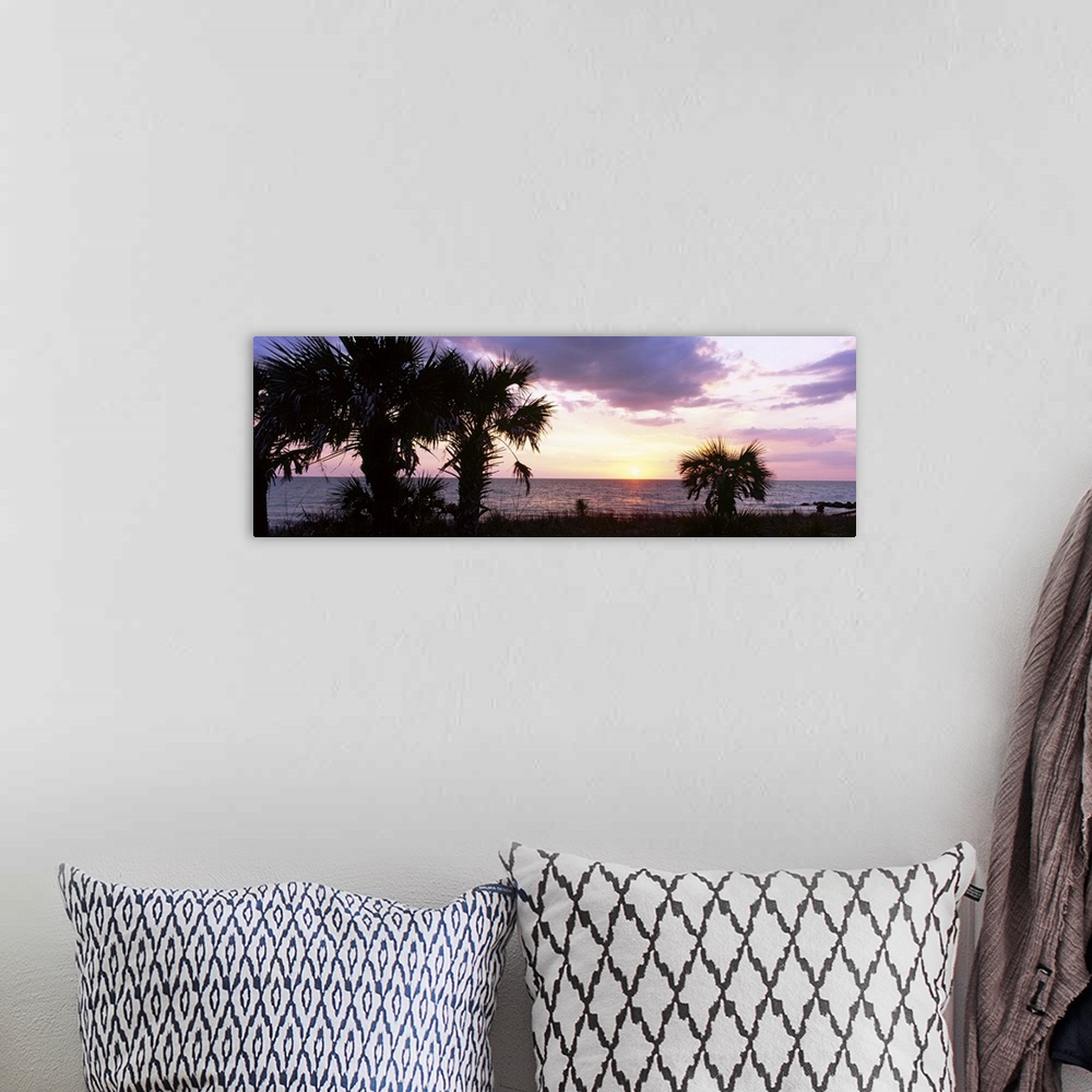 A bohemian room featuring Sunset over the sea, Caspersen Beach, Venice, Sarasota County, Florida