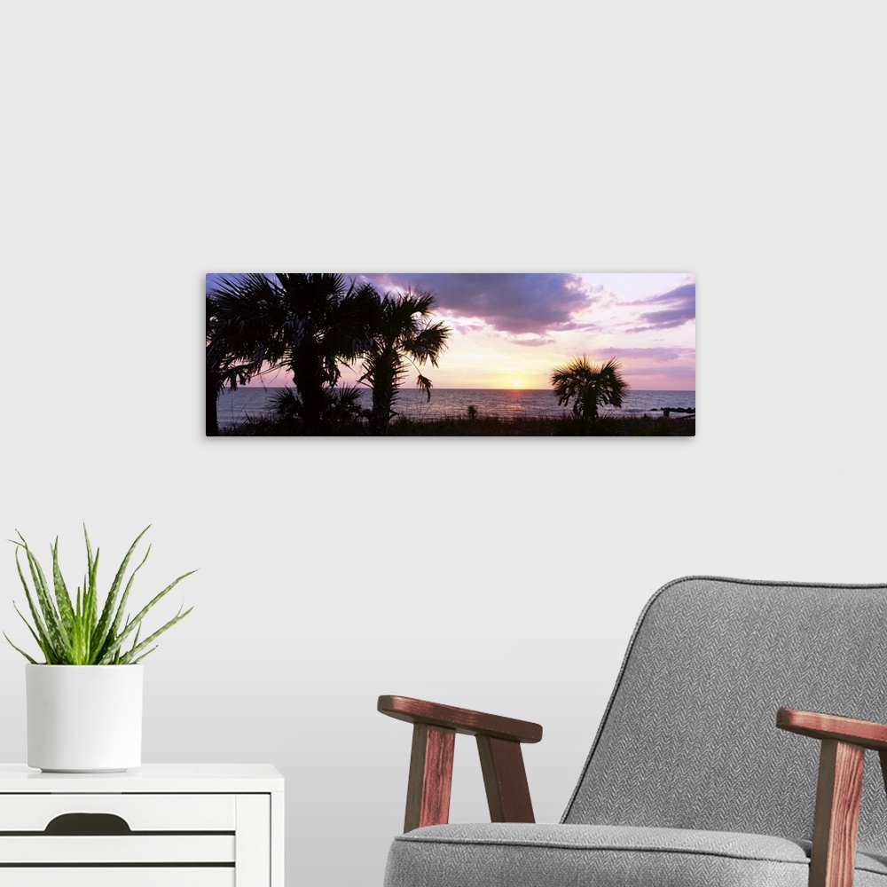 A modern room featuring Sunset over the sea, Caspersen Beach, Venice, Sarasota County, Florida