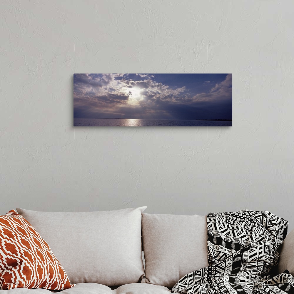A bohemian room featuring Sunset over the sea, Gulf Of Mexico, Cedar Key, Levy County, Florida