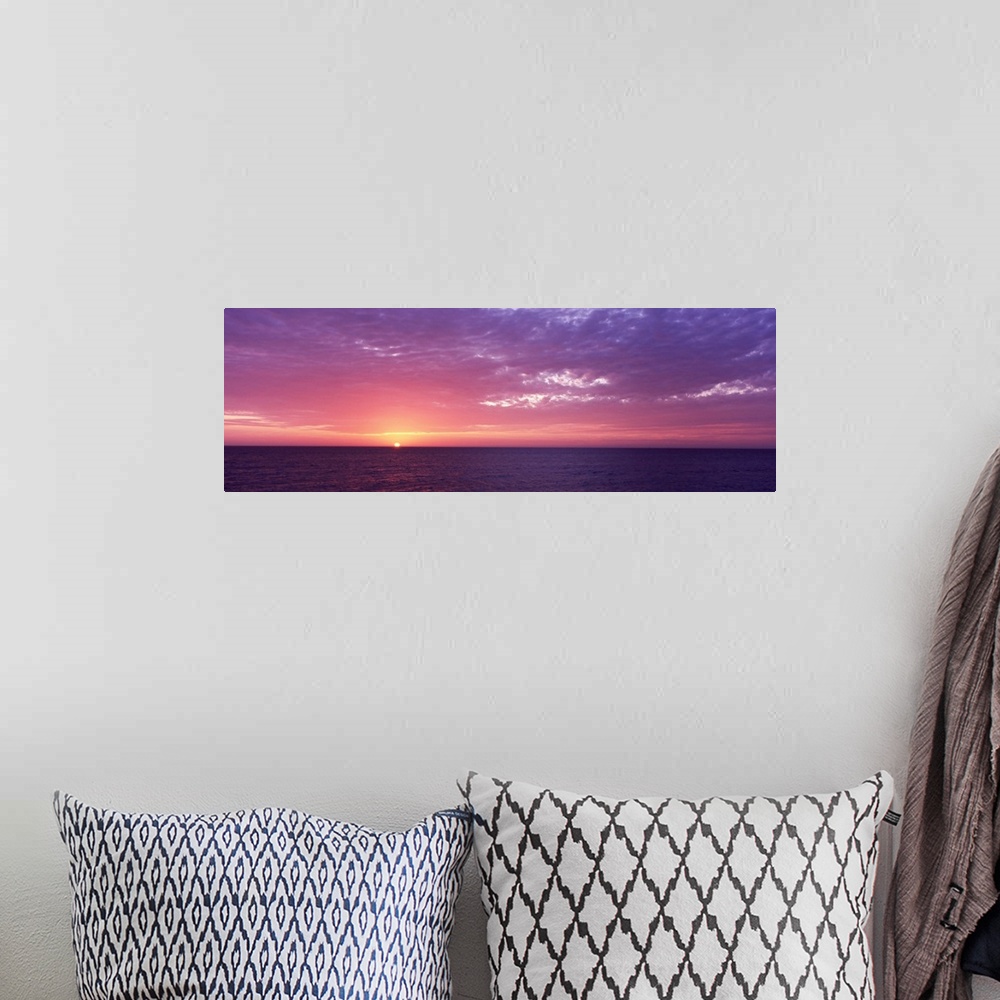 A bohemian room featuring Sunset over the sea, Gulf Of Mexico, Venice Beach, Venice, Sarasota County, Florida