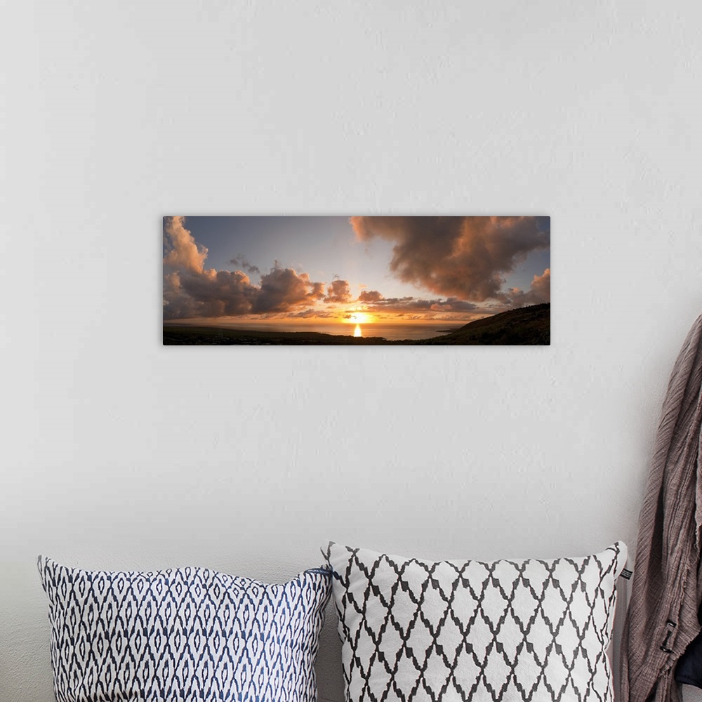 A bohemian room featuring Sunset over the sea, Kona Coast, Kealakekua Bay, Hawaii,