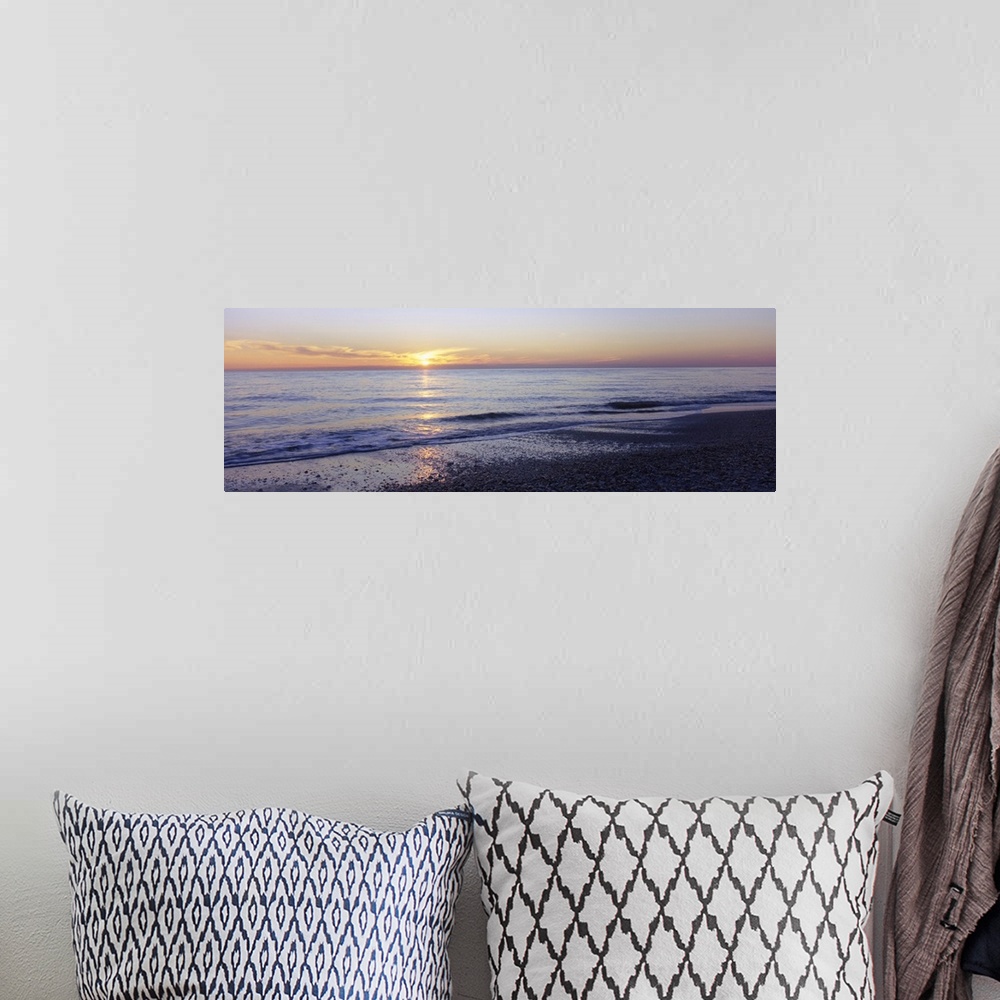 A bohemian room featuring Sunset over the sea, Nokomis Beach, Gulf of Mexico, Florida