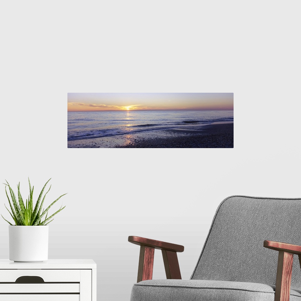A modern room featuring Sunset over the sea, Nokomis Beach, Gulf of Mexico, Florida