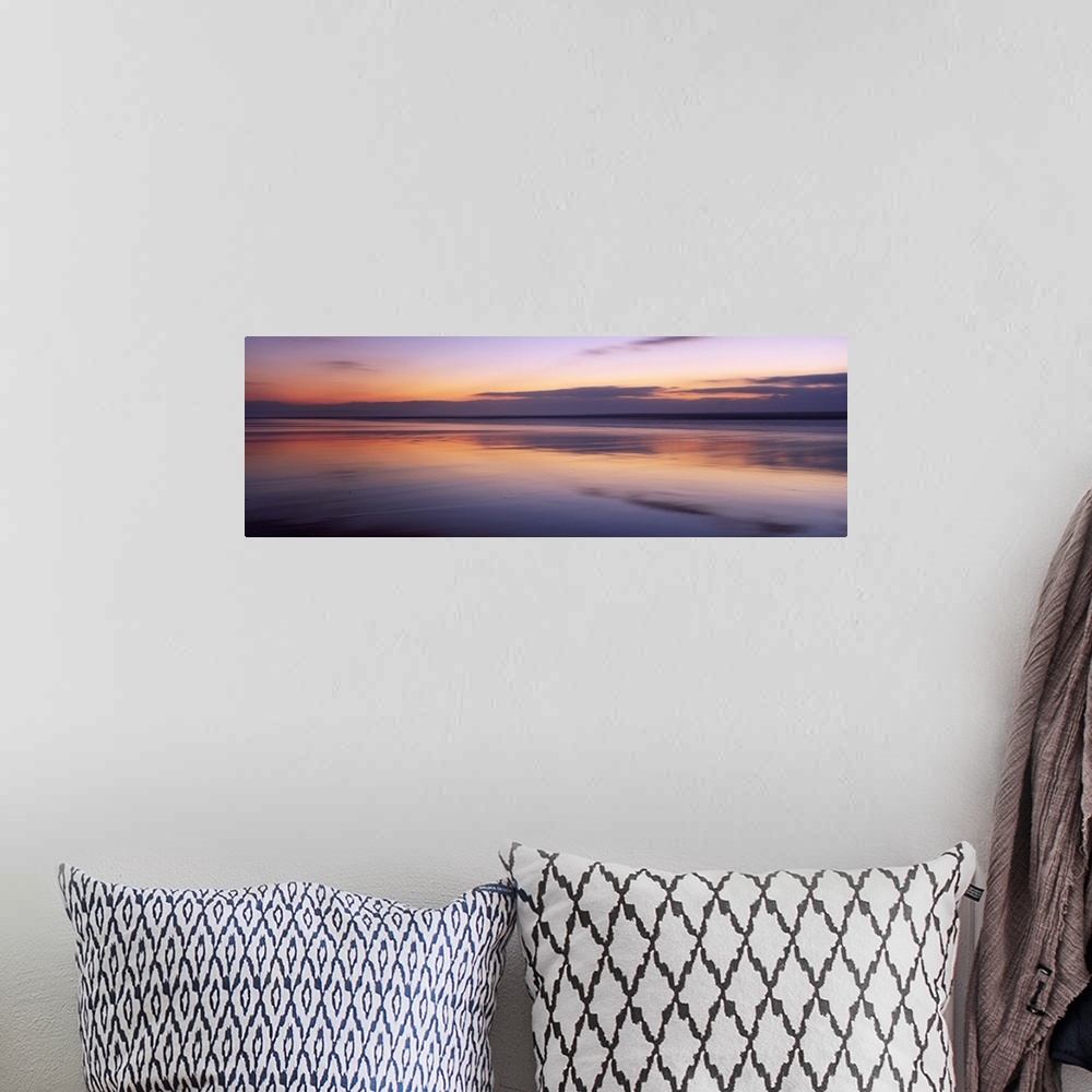 A bohemian room featuring Sunset over the sea, Sandymouth bay, Bude, Cornwall, England