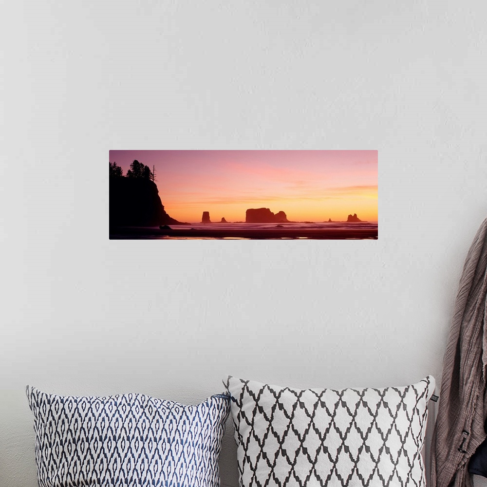 A bohemian room featuring Sunset Sea Stacks Olympic National Park WA