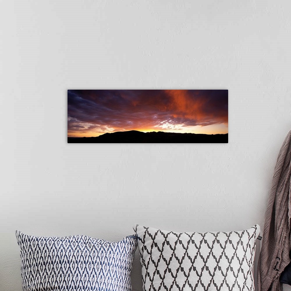A bohemian room featuring Sunset Sierra Nevada Mountains CA