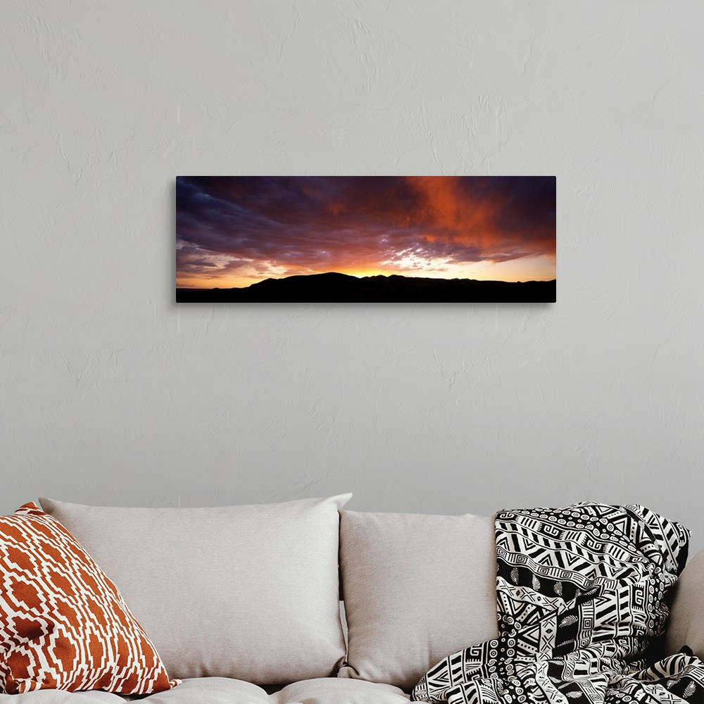 A bohemian room featuring Sunset Sierra Nevada Mountains CA