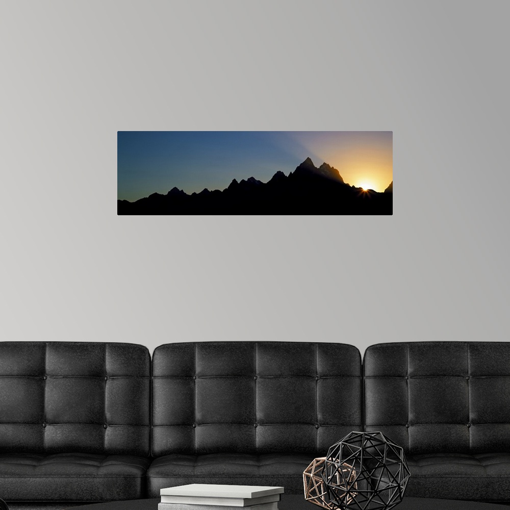 A modern room featuring Sunset Teton Range Grand Teton National Park WY