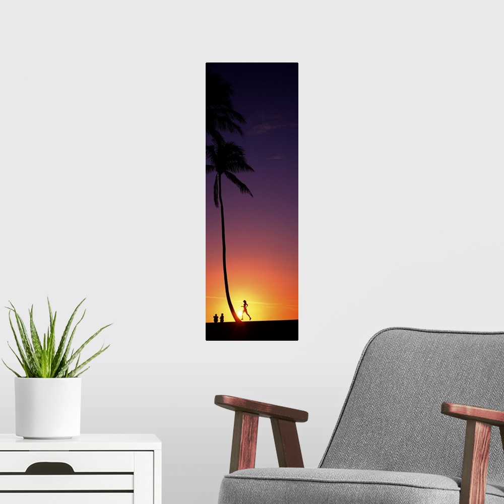 A modern room featuring Sunset With Runner HI