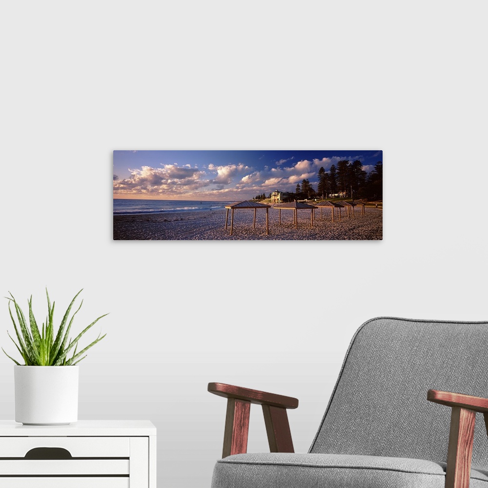 A modern room featuring Sunshades on the beach, Indiana Tea House, Cottesloe Beach, Perth, Western Australia, Australia