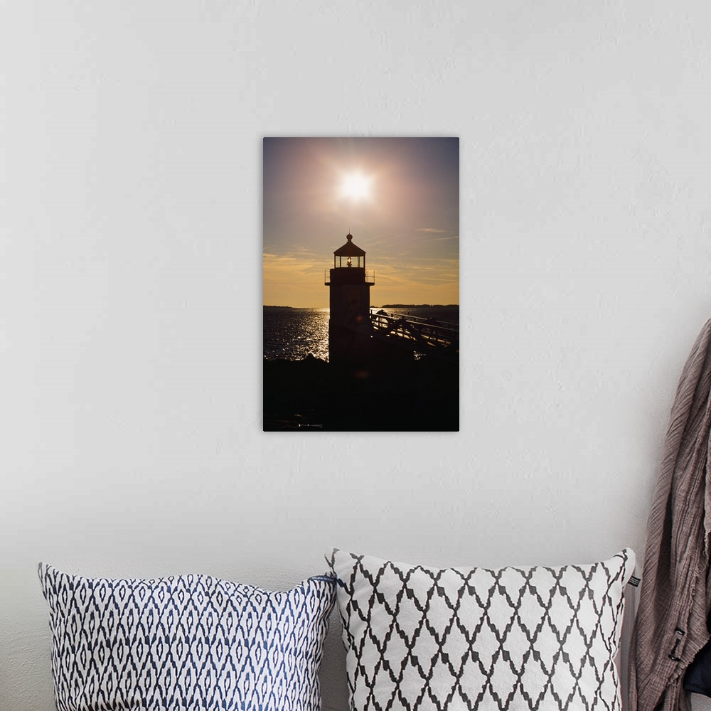A bohemian room featuring Sunstar Over Silhouetted Marshall Point Lighthouse