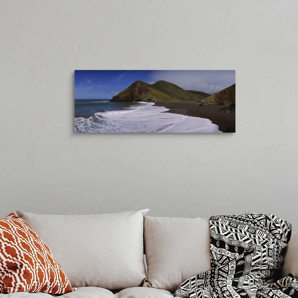 A bohemian room featuring Surf on the beach, Tennessee Valley, Marin County, California