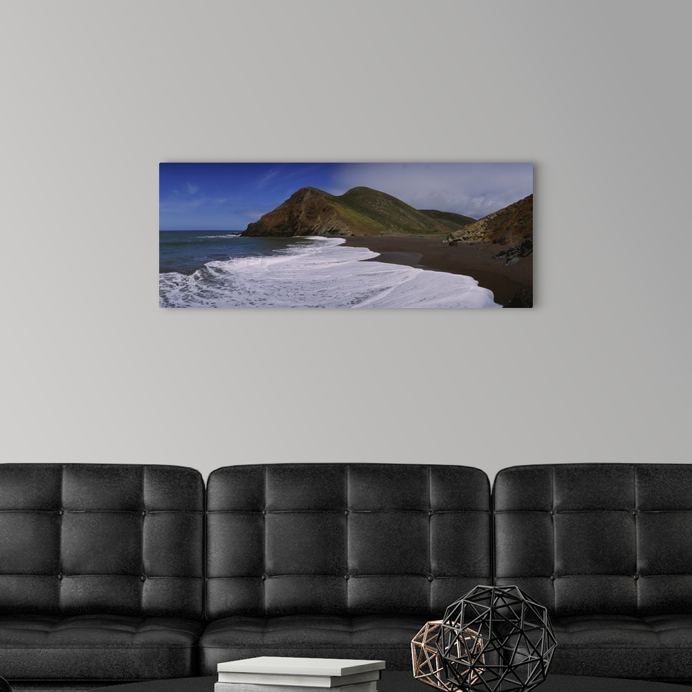 A modern room featuring Surf on the beach, Tennessee Valley, Marin County, California