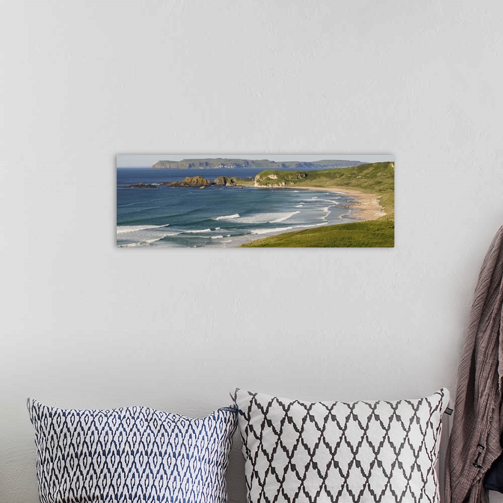 A bohemian room featuring Surf on the beach, Whitepark Bay, County Antrim, Northern Ireland