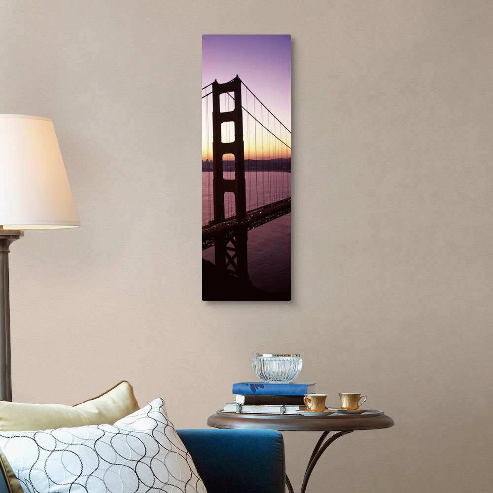 A traditional room featuring Suspension bridge at sunrise, Golden Gate Bridge, San Francisco Bay, San Francisco, California,