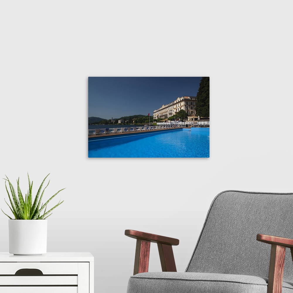 A modern room featuring Swimming pool in a hotel, Grand Hotel Villa DEste, Lake Como