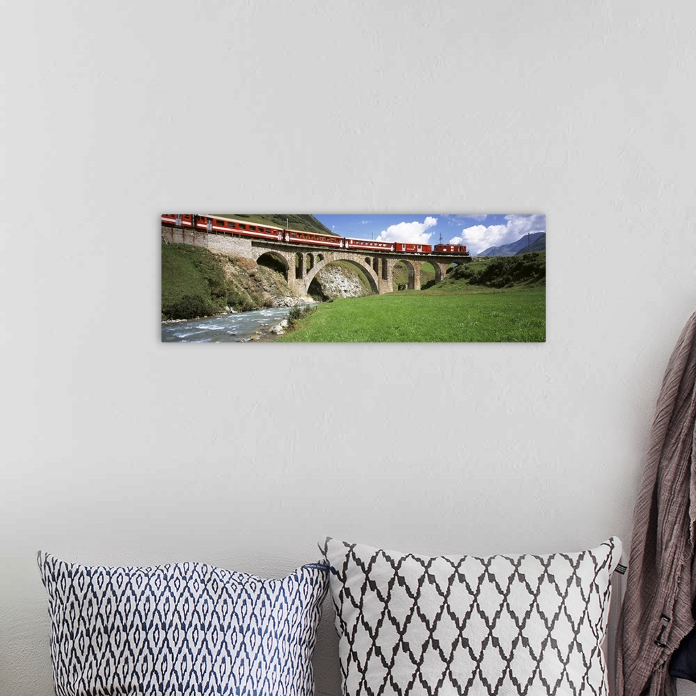 A bohemian room featuring Switzerland, Andermatt, railroad bridge