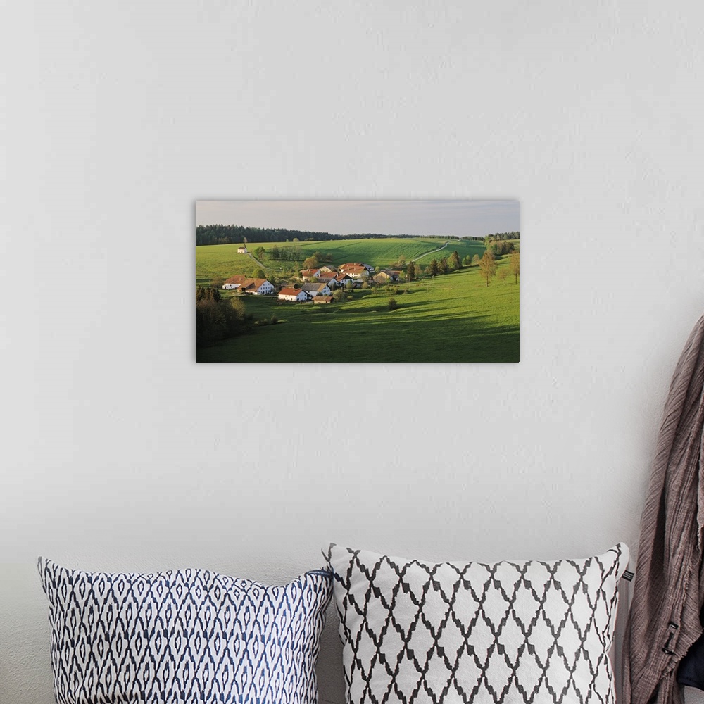 A bohemian room featuring Switzerland, Jura Mountains, La Bosse, High angle view of cottages in a valley