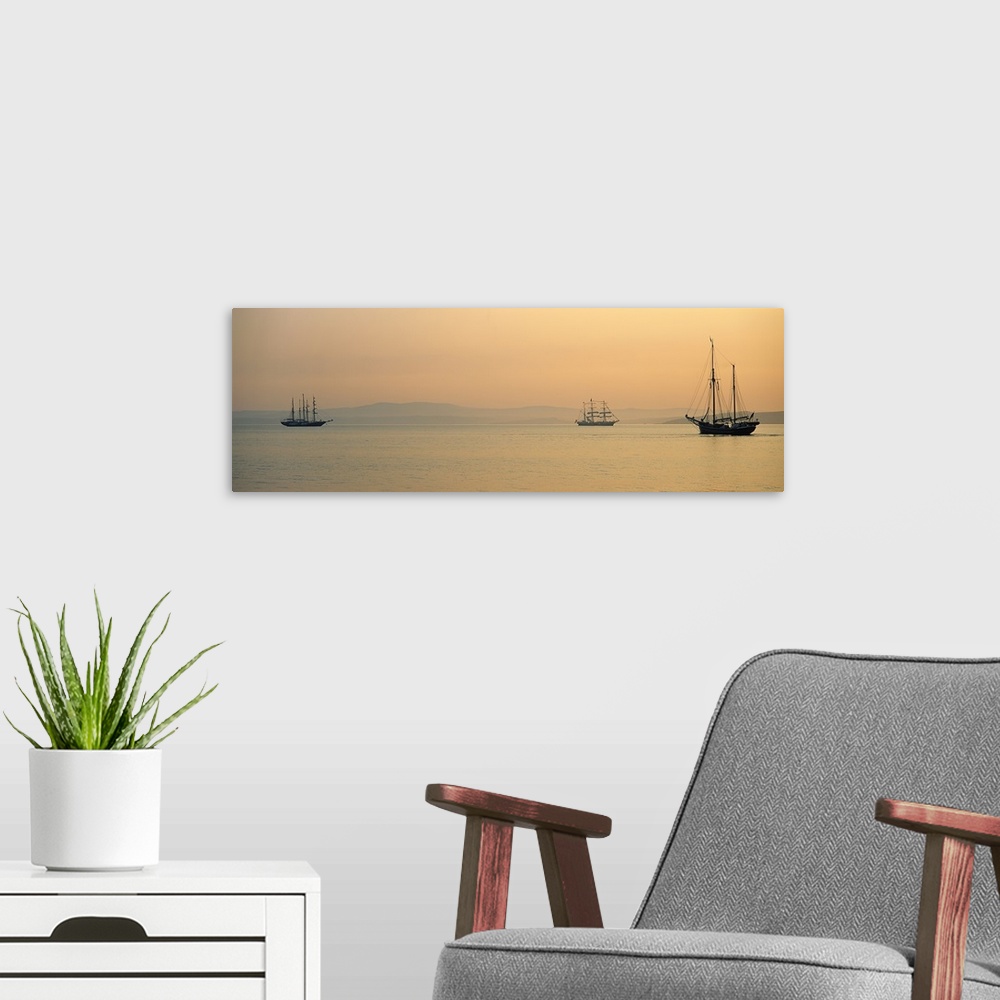 A modern room featuring Tall ship in the sea, Baie De Douarnenez, Finistere, Brittany, France