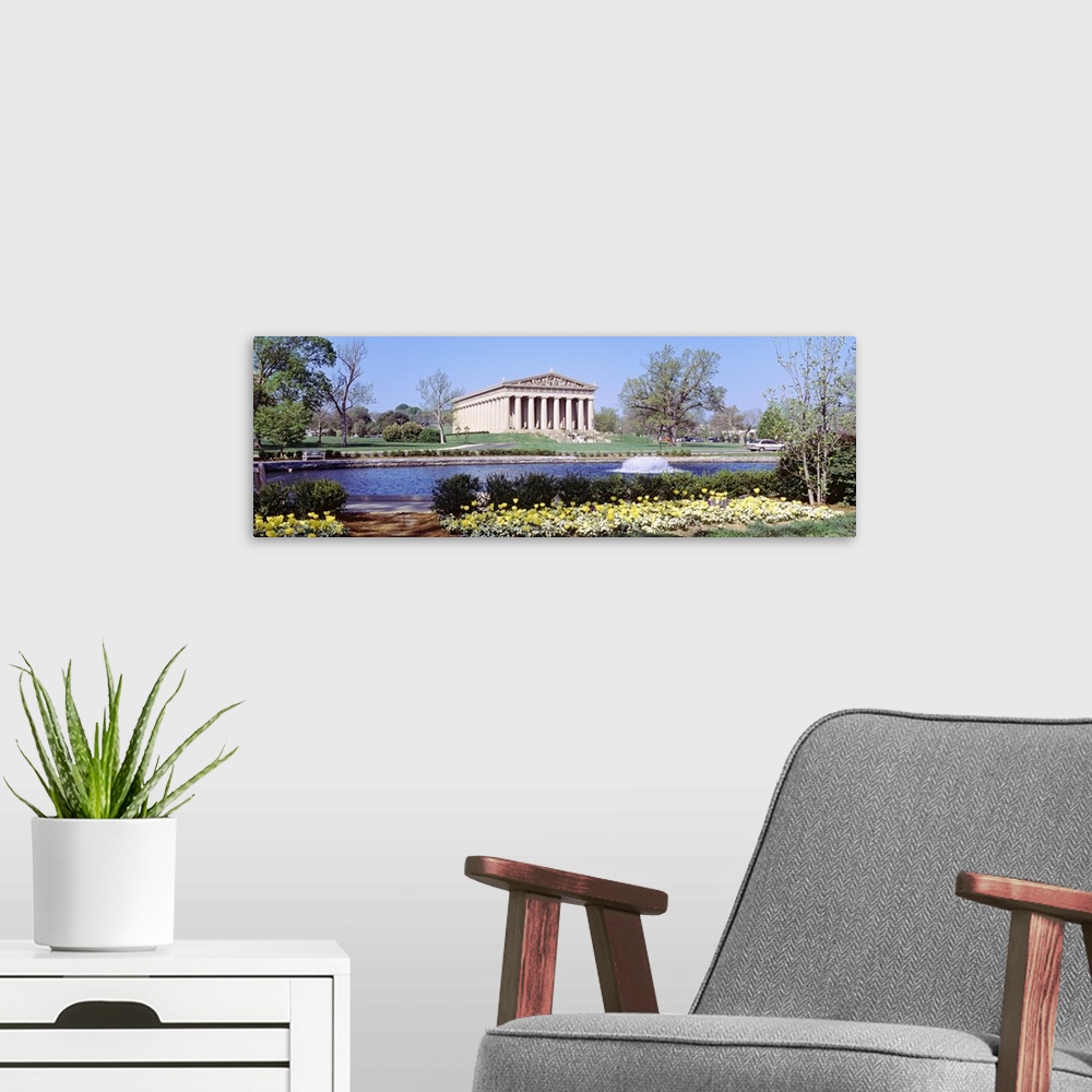 A modern room featuring Parthenon Bicentennial Park in Tennessee's capitol, Nashville.