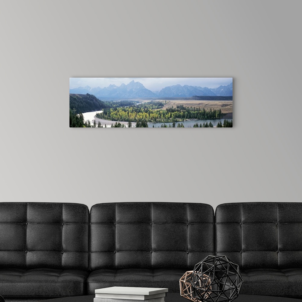 A modern room featuring Teton Range Snake River Grand Teton National Park WY