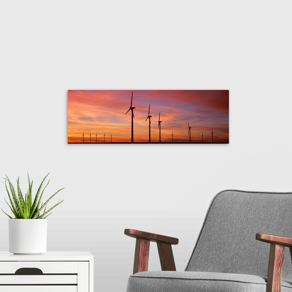 A modern room featuring Texas, Brazos, Wind turbine in the barren landscape