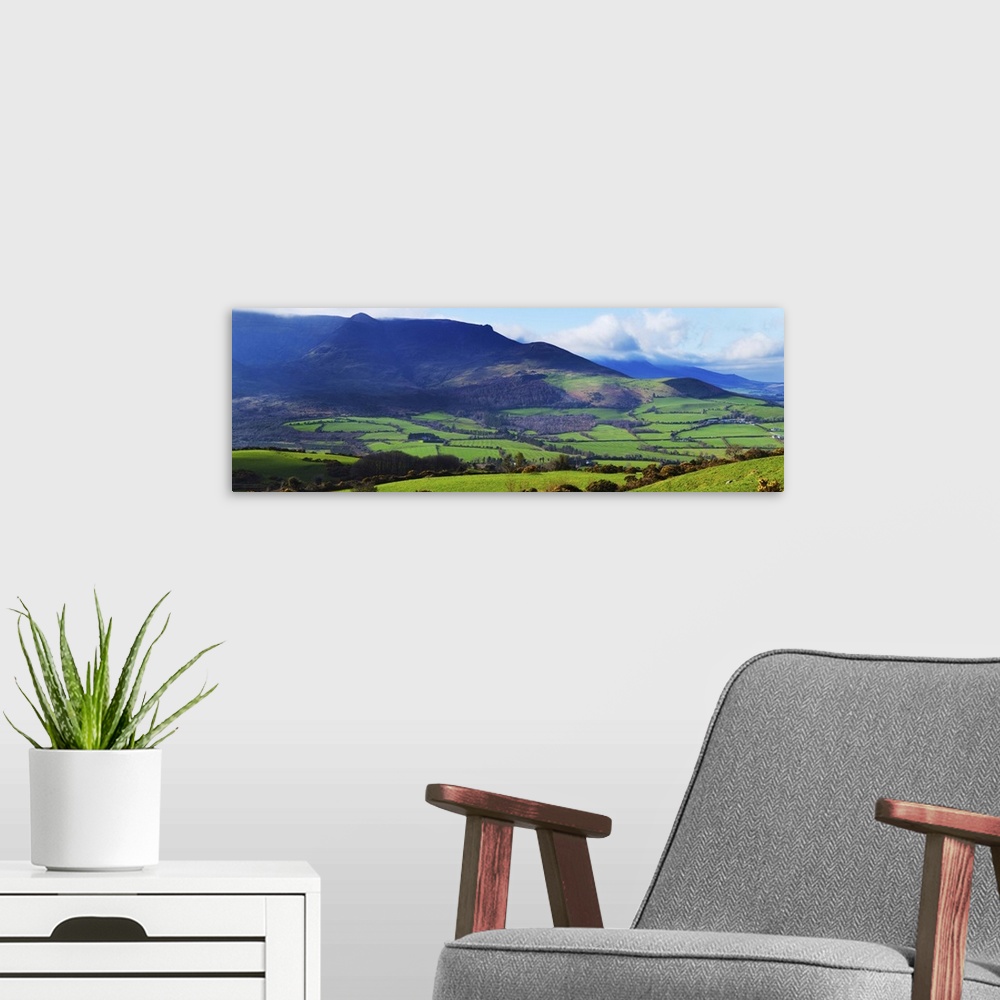 A modern room featuring The Comeragh Mountains from the east,County Waterford, Ireland