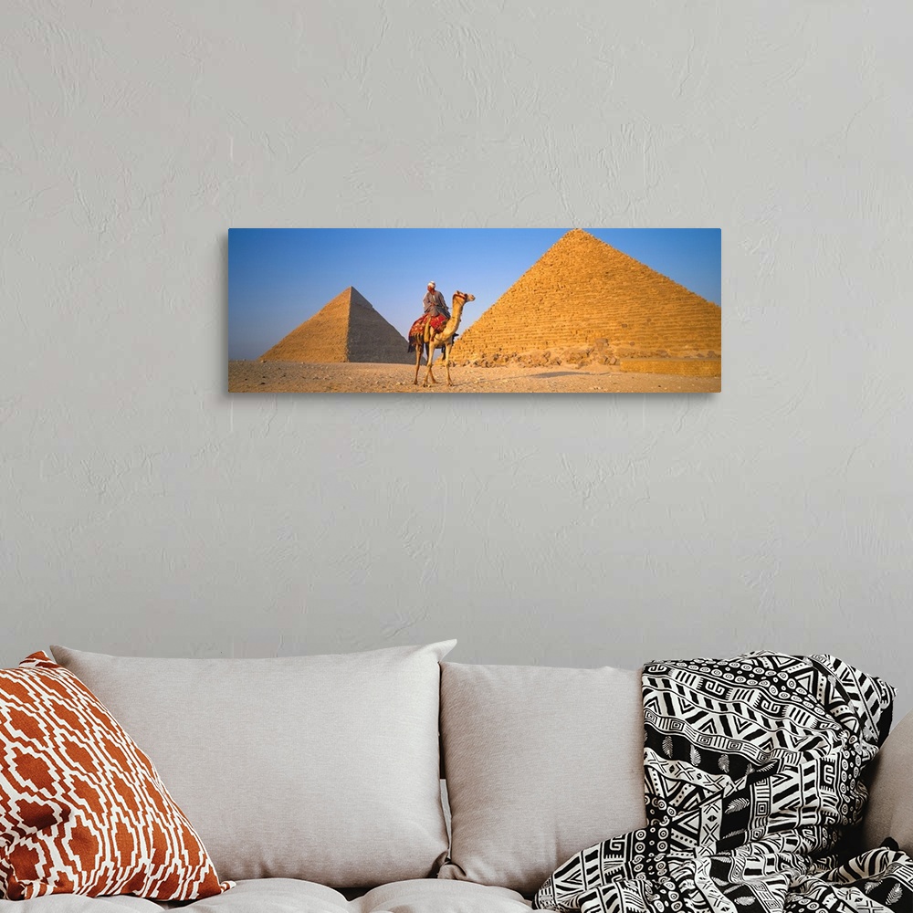 A bohemian room featuring The Great Pyramids With Camel Rider Giza Egypt
